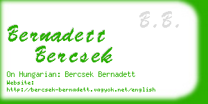 bernadett bercsek business card